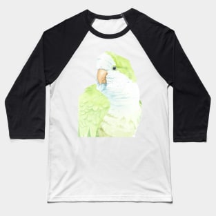 monk quaker green parakeet watercolor portrait Baseball T-Shirt